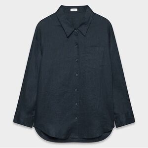 Wilfred Relaxed Linen Shirt Black Sz M